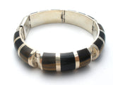 Taxco Tiger's Eye & Black Onyx Bracelet 950 Silver - The Jewelry Lady's Store