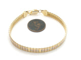 Tri-Gold Over Sterling Silver Flexible Bangle Bracelet