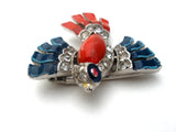 Alfred Philippe Trifari Bird Fur Clip Patriotic Vintage - The Jewelry Lady's Store
