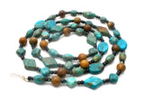 Turquoise Bead Necklace 40" Long DTR - The Jewelry Lady's Store