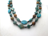 Turquoise Bead Necklace 40" Long DTR - The Jewelry Lady's Store