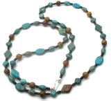 Turquoise Bead Necklace 40" Long DTR - The Jewelry Lady's Store