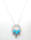 Turquoise Bird Pendant Necklace Sterling Silver 18" - The Jewelry Lady's Store