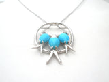 Turquoise Bird Pendant Necklace Sterling Silver 18" - The Jewelry Lady's Store