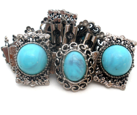 Turquoise Blue Bracelet 7.25" Vintage