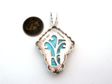 Turquoise Cross Pendant Sterling Silver
