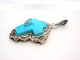 Turquoise Cross Pendant Sterling Silver