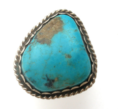 Turquoise Ring Sterling Silver Size 7 Vintage
