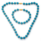 Turquoise & 14K Gold Bead Jewelry Set - The Jewelry Lady's Store