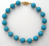 Turquoise & 14K Gold Bead Jewelry Set - The Jewelry Lady's Store