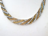 Two Tone Riccio Necklace Sterling Silver Vintage - The Jewelry Lady's Store