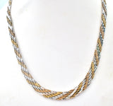 Two Tone Riccio Necklace Sterling Silver Vintage - The Jewelry Lady's Store