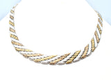 Two Tone Riccio Necklace Sterling Silver Vintage - The Jewelry Lady's Store