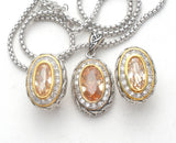 Two Tone Yellow CZ Necklace & Earrings Set