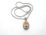 Two Tone Yellow CZ Necklace & Earrings Set