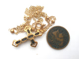 Vermeil Black Onyx Cross Lavalier Necklace Ross Simons - The Jewelry Lady's Store
