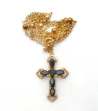 Vermeil Black Onyx Cross Lavalier Necklace Ross Simons - The Jewelry Lady's Store