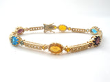 Vermeil Multi Gemstone Bracelet DL 7.25" - The Jewelry Lady's Store