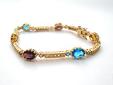 Vermeil Multi Gemstone Bracelet DL 7.25" - The Jewelry Lady's Store