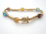 Vermeil Multi Gemstone Bracelet DL 7.25" - The Jewelry Lady's Store