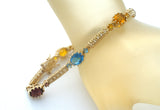 Vermeil Multi Gemstone Bracelet DL 7.25" - The Jewelry Lady's Store