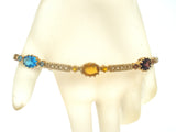 Vermeil Multi Gemstone Bracelet DL 7.25" - The Jewelry Lady's Store