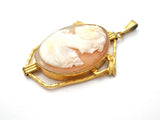 Hand Carved Shell Cameo Pendant Antique - The Jewelry Lady's Store