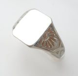 Vintage 10K White Gold Signet Ring Size 7