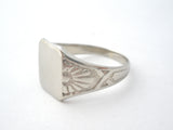 Vintage 10K White Gold Signet Ring Size 7