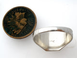 Vintage 10K White Gold Signet Ring Size 7