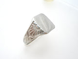 Vintage 10K White Gold Signet Ring Size 7