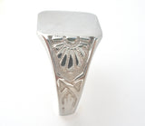 Vintage 10K White Gold Signet Ring Size 7
