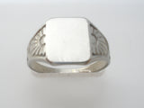 Vintage 10K White Gold Signet Ring Size 7