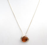 Baltic Amber Pendant Necklace Sterling Silver - The Jewelry Lady's Store