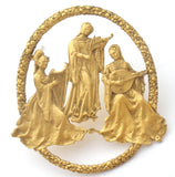 Vintage Brooch of Medieval Maidens Playing Instruments MFA - The Jewelry Lady's Store
