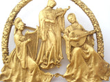 Vintage Brooch of Medieval Maidens Playing Instruments MFA - The Jewelry Lady's Store