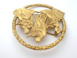 Vintage Brooch of Medieval Maidens Playing Instruments MFA - The Jewelry Lady's Store