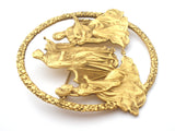 Vintage Brooch of Medieval Maidens Playing Instruments MFA - The Jewelry Lady's Store