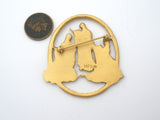 Vintage Brooch of Medieval Maidens Playing Instruments MFA - The Jewelry Lady's Store