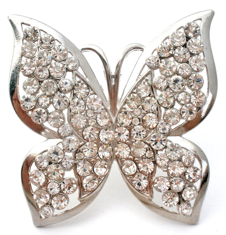 Vintage Butterfly Rhinestone Brooch Pin