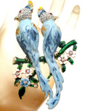 Vintage Enamel & Rhinestone Blue Bird Pin Brooch
