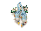 Vintage Enamel & Rhinestone Blue Bird Pin Brooch