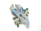 Vintage Enamel & Rhinestone Blue Bird Pin Brooch
