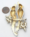 Vintage Enamel & Rhinestone Blue Bird Pin Brooch
