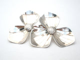 Vintage Flower Earrings Sterling Silver