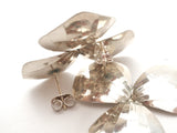 Vintage Flower Earrings Sterling Silver