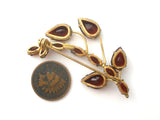 Vintage Garnet Rhinestone Brooch Pin Czech - The Jewelry Lady's Store