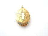 Vintage Gold Plated Oval Locket Pendant - The Jewelry Lady's Store