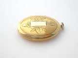 Vintage Gold Plated Oval Locket Pendant - The Jewelry Lady's Store