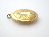 Vintage Gold Plated Oval Locket Pendant - The Jewelry Lady's Store